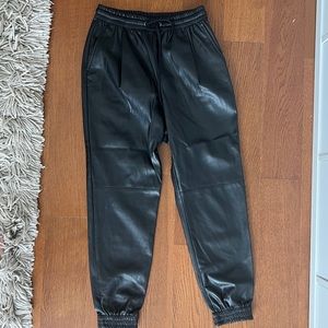 ZARA faux leather joggers